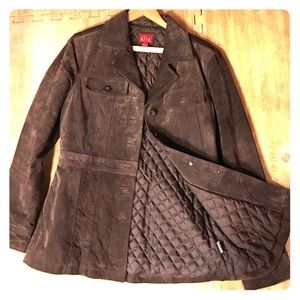 Chocolate brown suede jacket